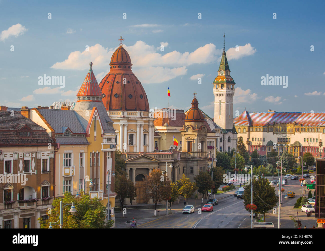 Romania, Targu Mures City, Down town skyline Stock Photo