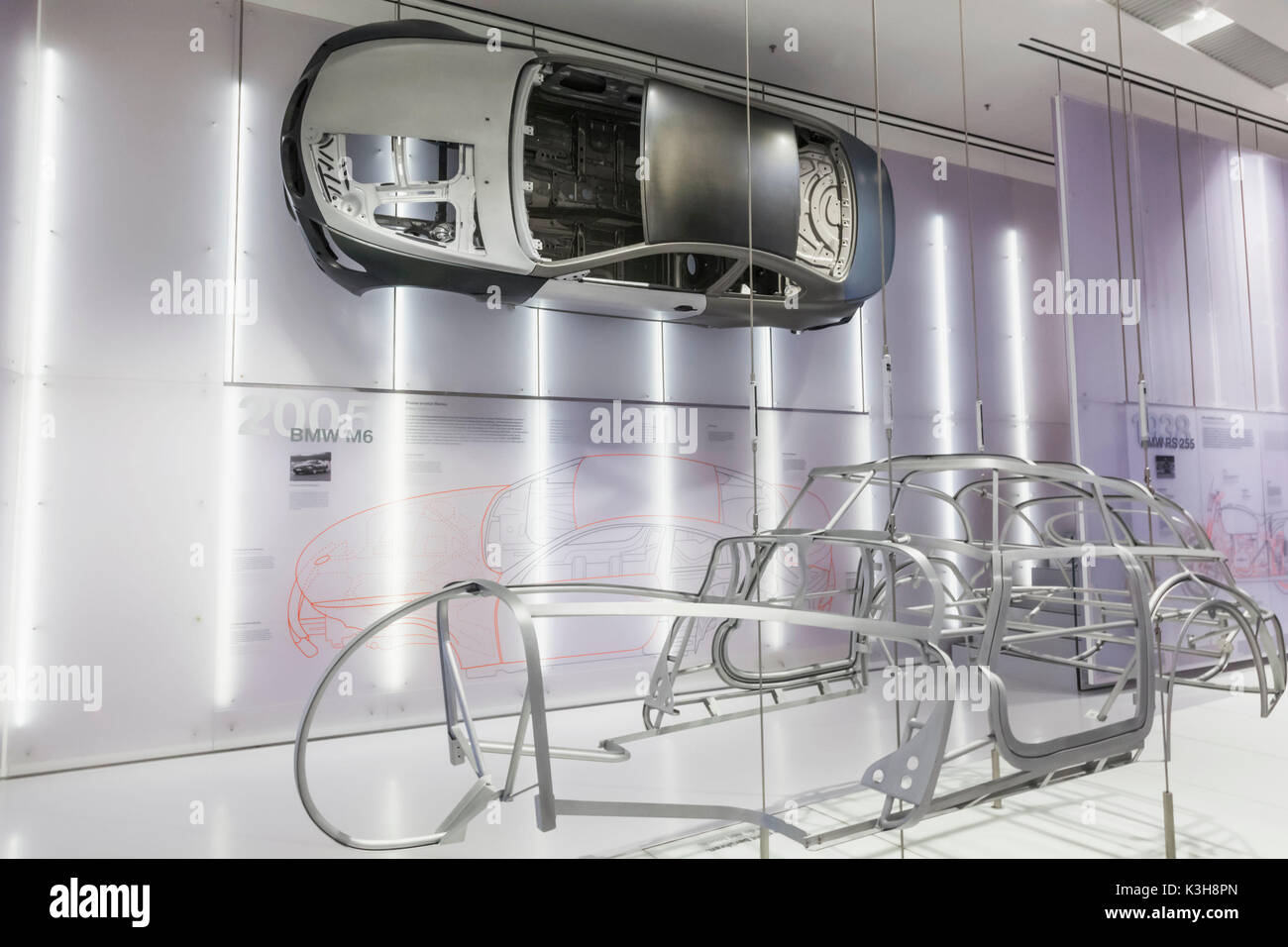 Germany, Bavaria, Munich, BMW Museum, Display of 2005 BMW M6 Car Stock Photo