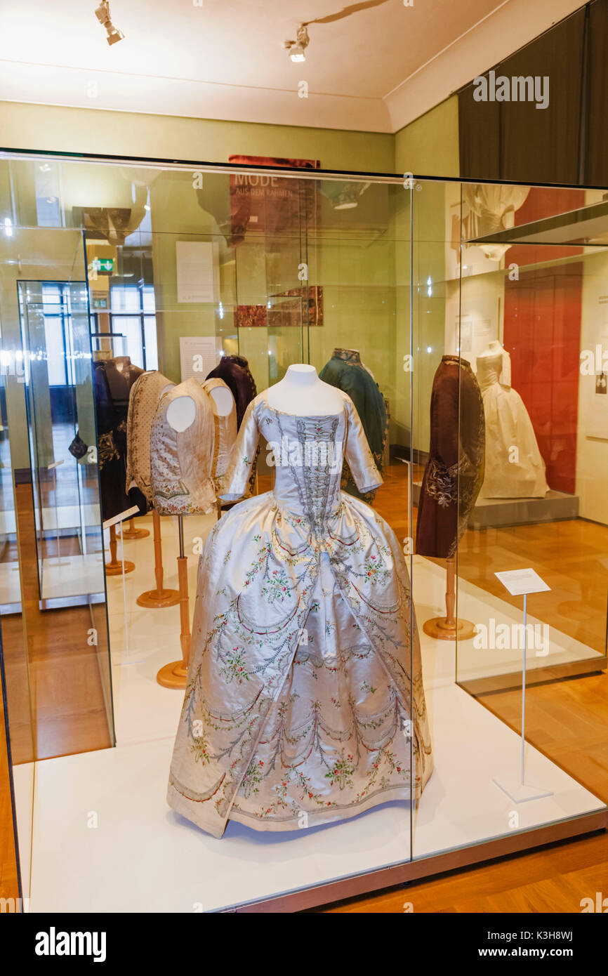 Germany, Bavaria, Munich, Bavarian National Museum, Historical Formal Clothing Stock Photo