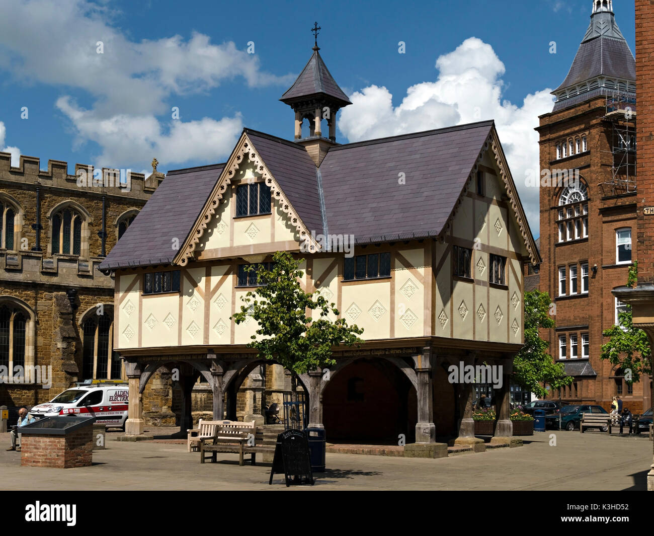 The Old Grammar School, Market Harborough town centre, Leicestershire, England, UK Stock Photo
