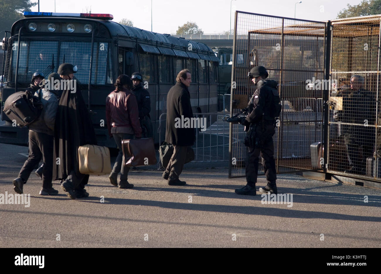 One the set of the thriller Children of Men, directed by acclaimed filmmaker Alfonso Cuaron. Stock Photo