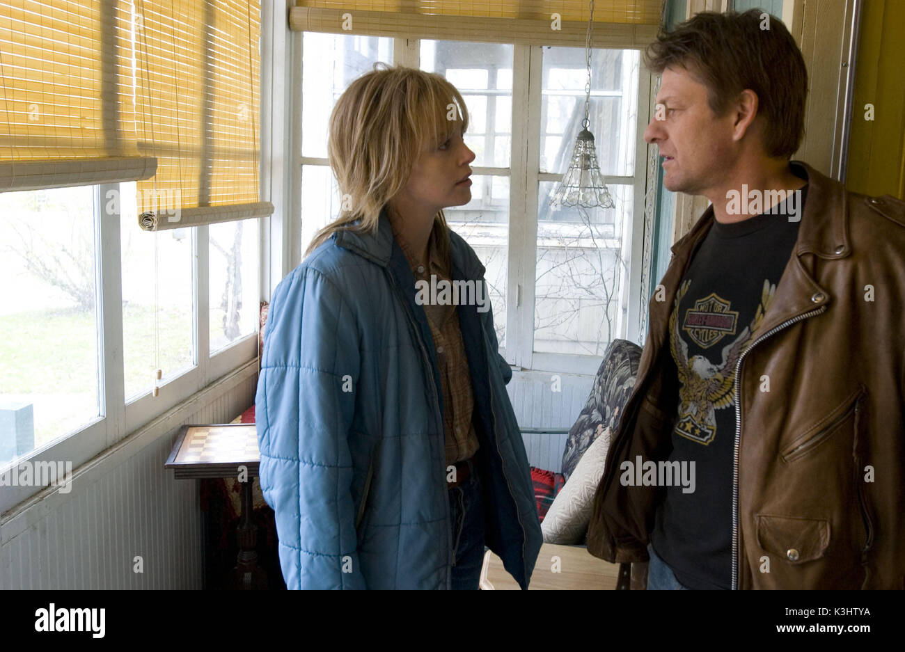 CHARLIZE THERON as Josey Aimes and SEAN BEAN as Kyle in Warner Bros. Pictures' drama, North Country. FRANCES McDORMAND also stars. PHOTOGRAPHS TO BE USED SOLELY FOR ADVERTISING, PROMOTION, PUBLICITY OR REVIEWS OF THIS SPECIFIC MOTION PICTURE AND TO REMAIN THE PROPERTY OF THE STUDIO. NOT FOR SALE OR REDISTRIBUTION. NORTH COUNTRY CHARLIZE THERON as Josey Aimes and SEAN BEAN as Kyle CHARLIZE THERON as Josey Aimes and SEAN BEAN as Kyle in Warner Bros. Pictures drama, North Country. FRANCES McDORMAND also stars. PHOTOGRAPHS TO BE USED SOLELY FOR ADVERTISING, PROMOTION, PUBLIC Stock Photo