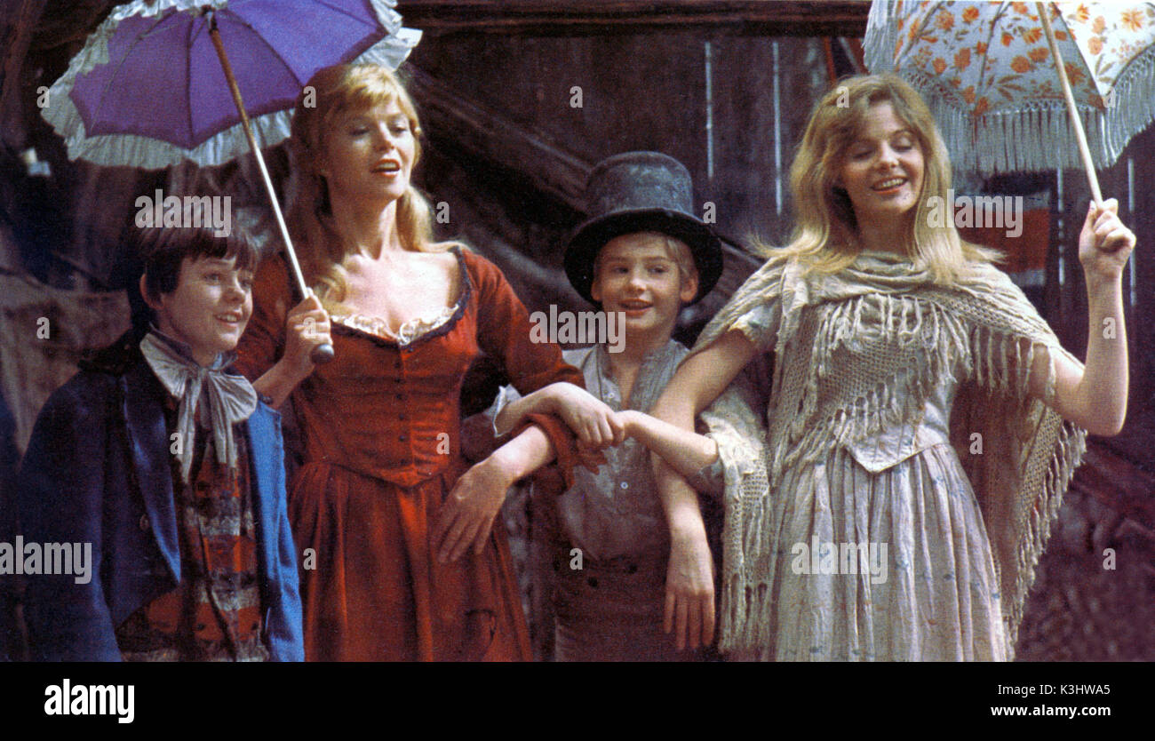 OLIVER! JACK WILD as the Artful Dodger, SHANI WALLIS as Nancy, MARK LESTER as Oliver Twist,      Date: 1968 Stock Photo