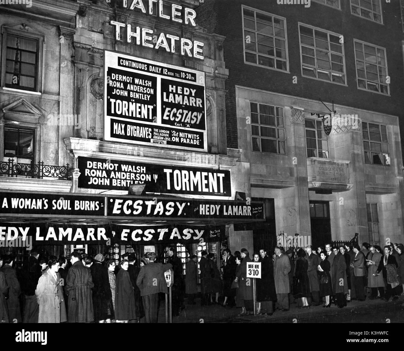 TATLER CINEMA, CHARING CROSS ROAD, LONDON probably early 1950's    TORMENT / EKSTASE [aka ECSTACY] Stock Photo