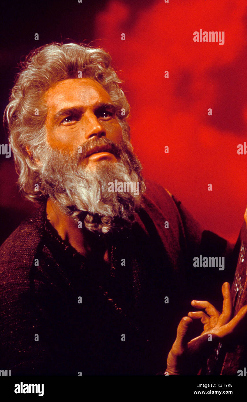 THE TEN COMMANDMENTS CHARLTON HESTON as Moses     Date: 1956 Stock Photo