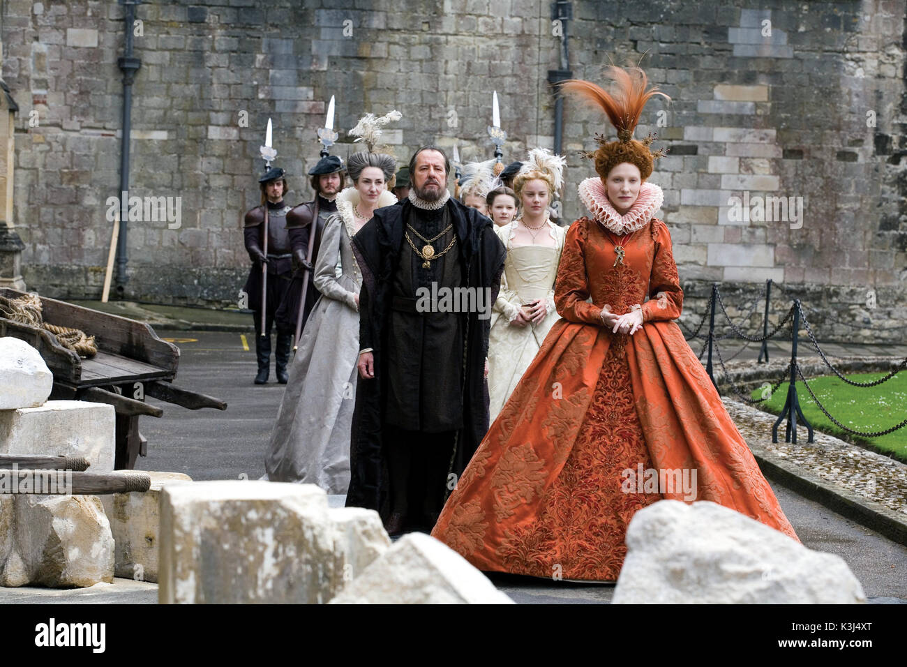 ELIZABETH: THE GOLDEN AGE  GEOFFREY RUSH as Sir Francis Walsingham ABBIE CORNISH as Bess Throckmorton, CATE BLACNHETT as Queen Elizabeth I DO NOT PUT INTO READY UNTIL JAN 2008 ELIZABETH: THE GOLDEN AGE  GEOFFREY RUSH as Sir Francis Walsingham, ABBIE CORNISH as Bess Throckmorton, CATE BLACNHETT as Queen Elizabeth I     Date: 2007 Stock Photo