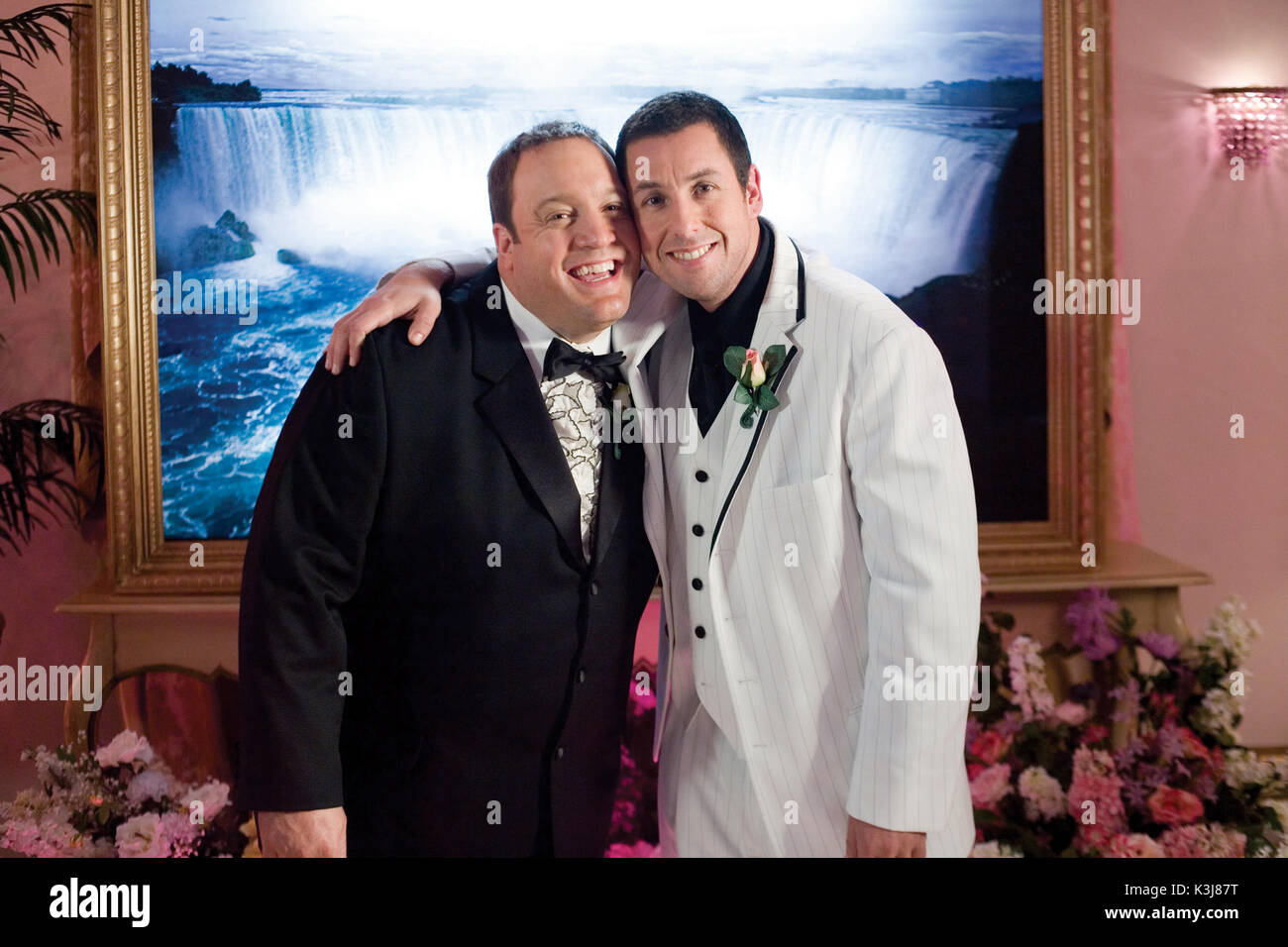 (L-R) KEVIN JAMES and ADAM SANDLER star in the comedy I Now Pronounce You Chuck and Larry. I NOW PRONOUNCE YOU CHUCK & LARRY KEVIN JAMES, ADAM SANDLER Stock Photo