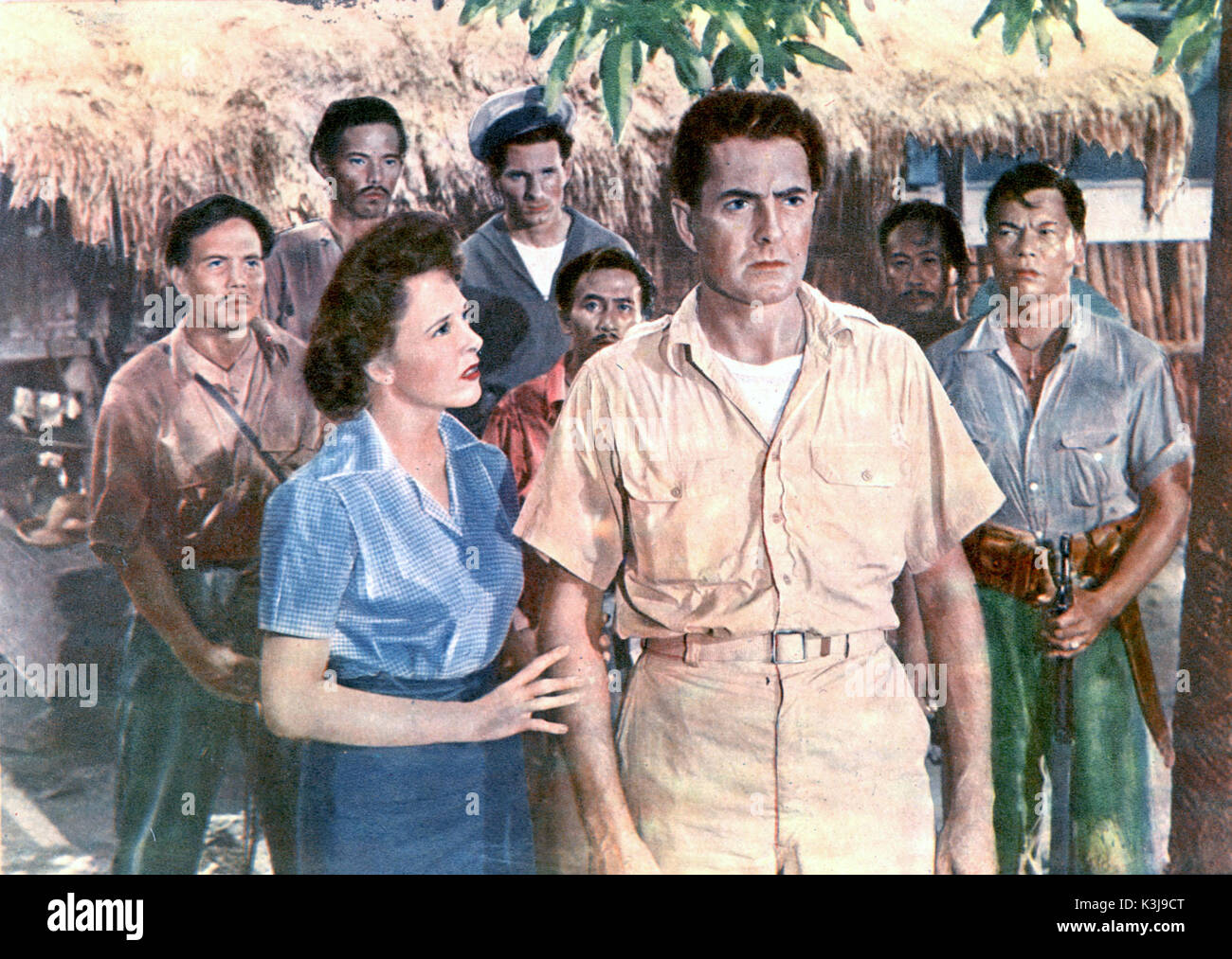 AMERICAN GUERILLA IN THE PHILIPPINES  MICELINE PRESLE, TYRONE POWER AMERICAN GUERILLA IN THE PHILIPPINES [US 1950] [BR Title] - I SHALL RETURN MICELINE PRESLE, TYRONE POWER Stock Photo