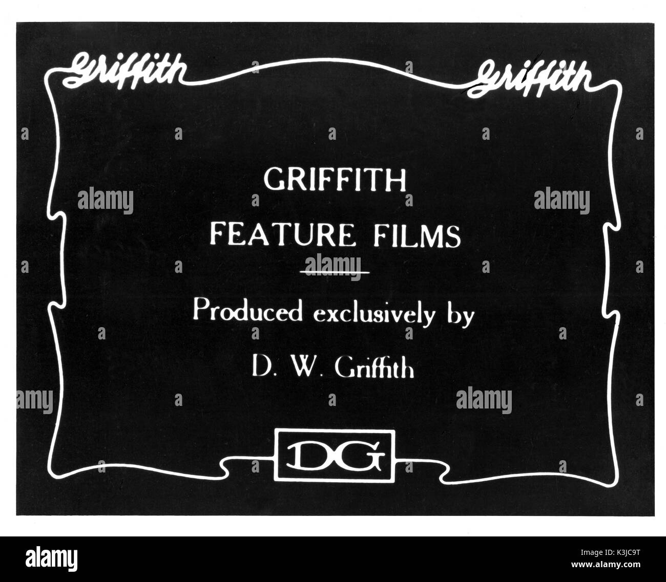 D.W. GRIFFITH FEATURE FILMS LOGO Stock Photo