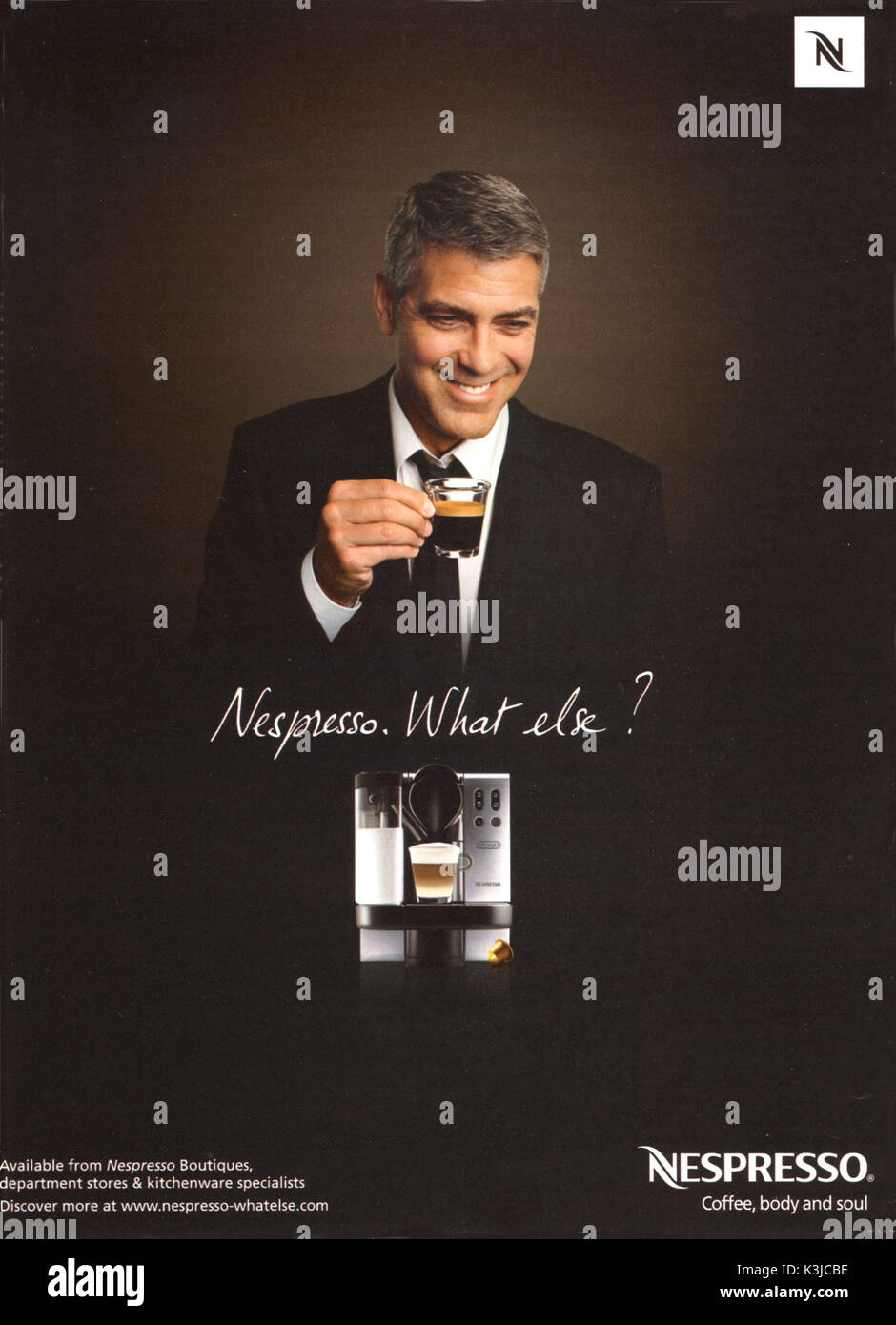 NESPRESSO ADVERTISEMENT with GEORGE CLOONEY Date: 2008 Stock Photo - Alamy