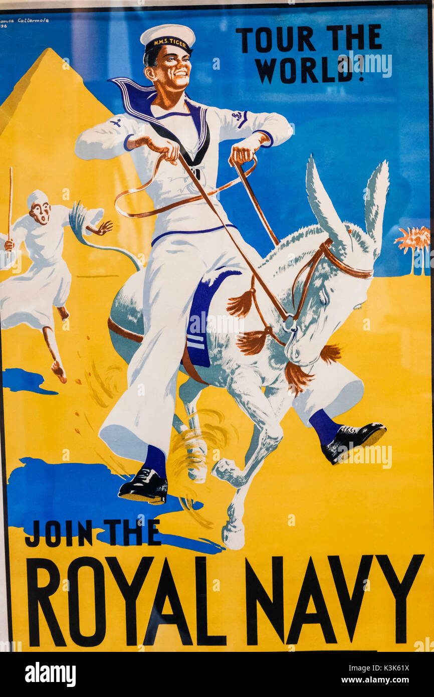 Historic royal navy recruitment poster hi-res stock photography 