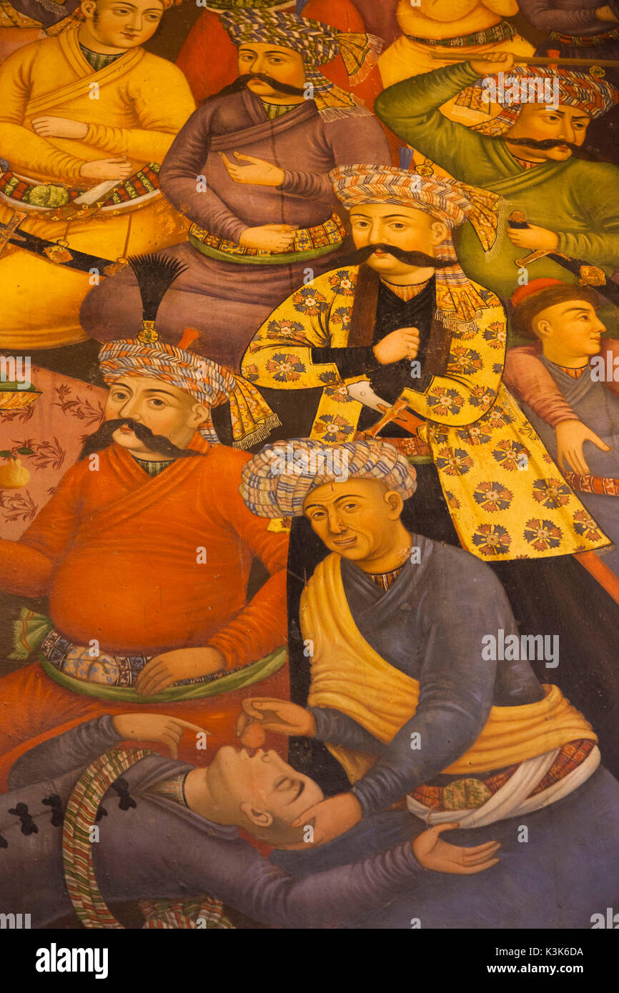 Iran, Central Iran, Esfahan, Decorative Arts Museum, wall mural Stock