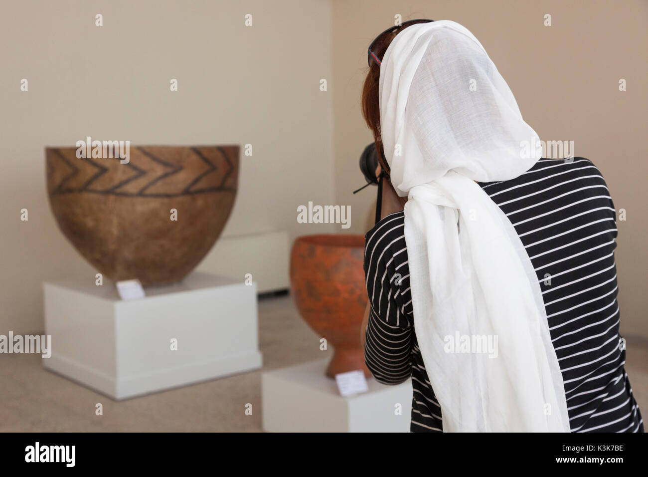 Iran, Tehran, National Museum of Iran, women visitors Stock Photo