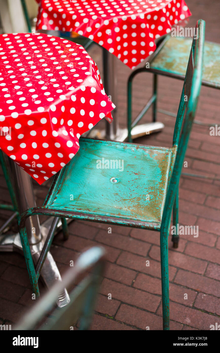 Netherlands, Amsterdam, Nine Streets area, cafe chair Stock Photo