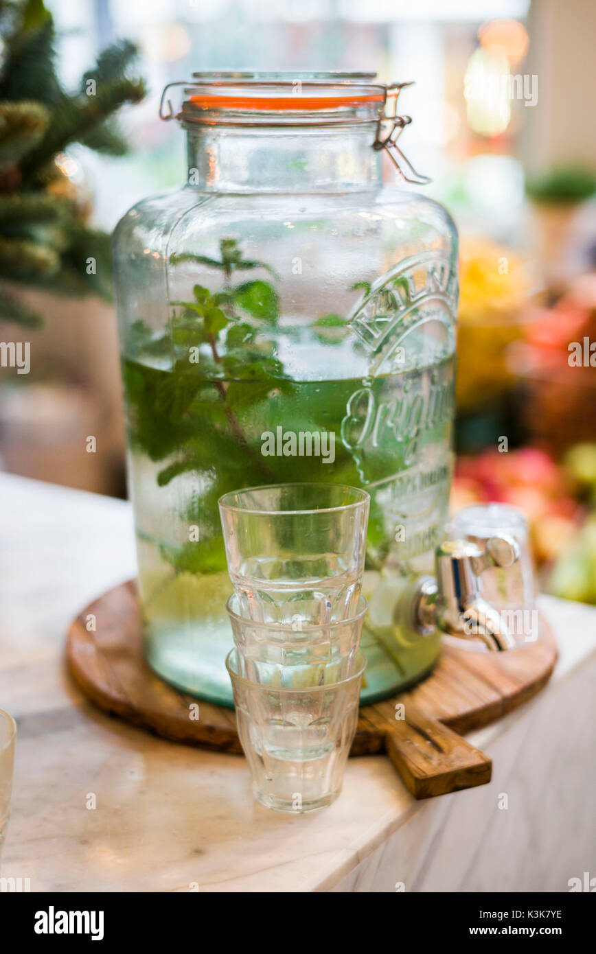 Netherlands, Amsterdam, Nine Streets area, water with mint Stock Photo