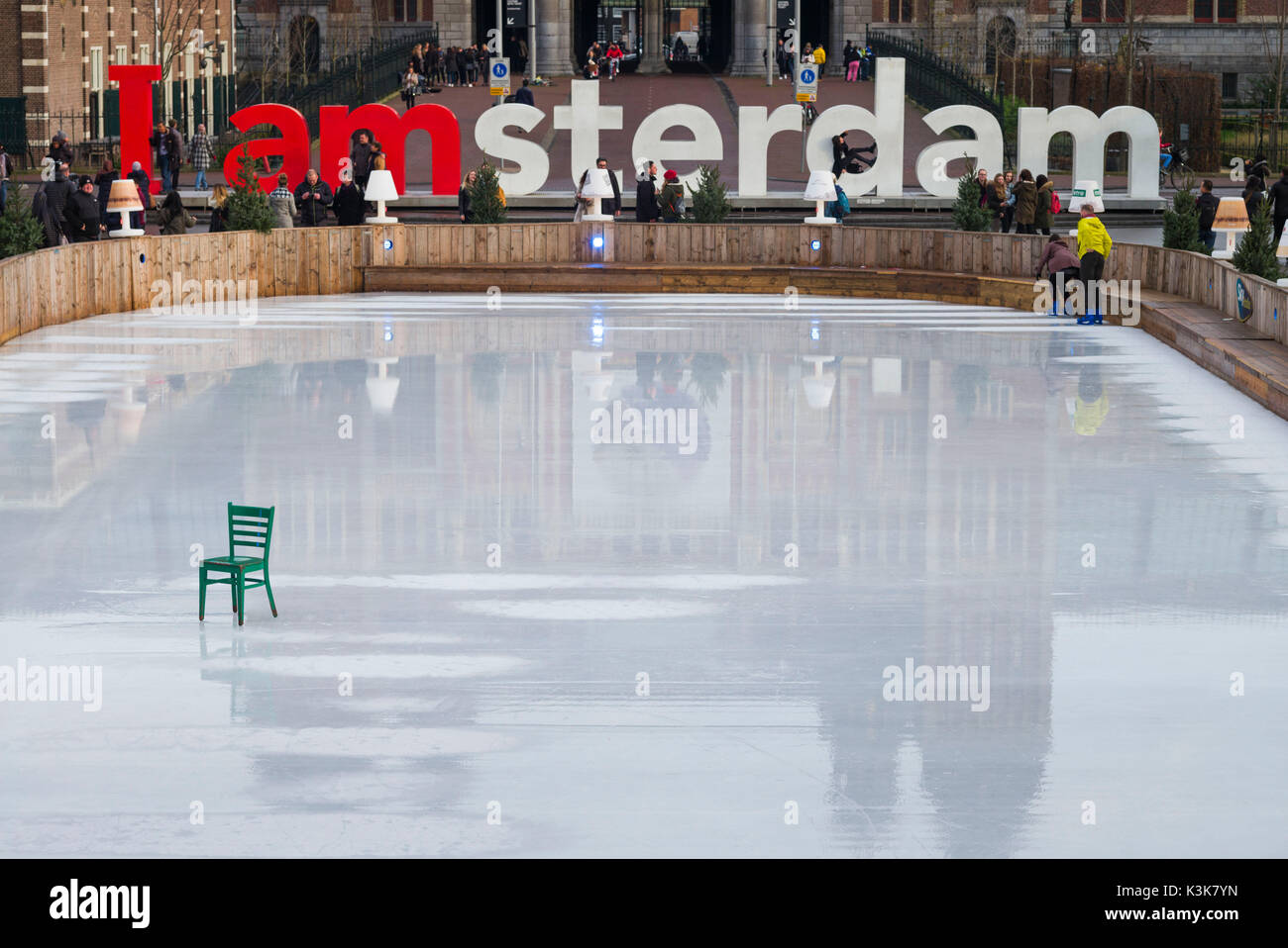 Netherlands, Amsterdam, Rijksmuseum, ice skating rink Stock Photo Alamy