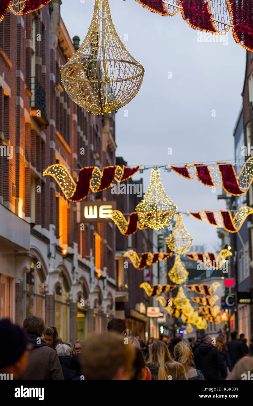 Netherlands, Amsterdam, Elandsgracht, Holiday decorations Stock Photo
