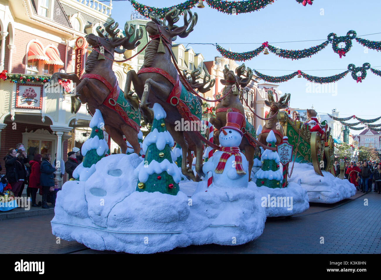 Christmas parade in Disneyland Paris Marne La Vallee Stock Photo