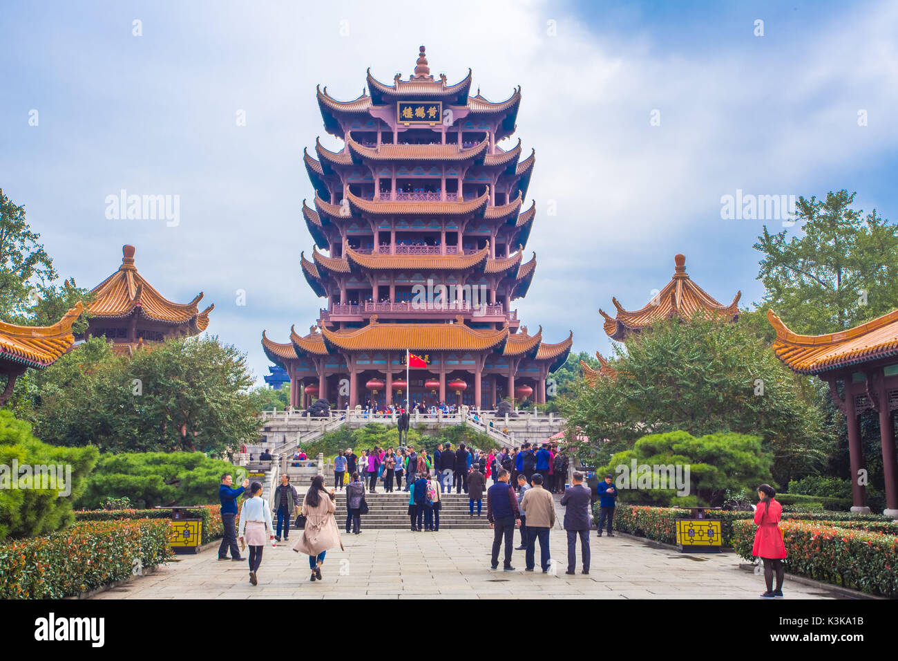 China, Wuhan City, Yellow Crane Tower Stock Photo