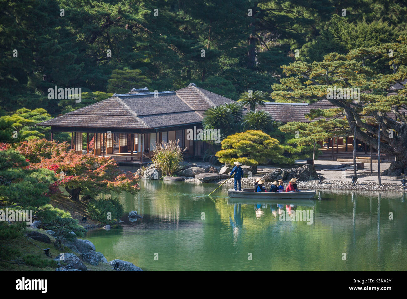 Japan, Shikoku Island, Takamatsu City, Ritsurin Koen Garden Stock Photo