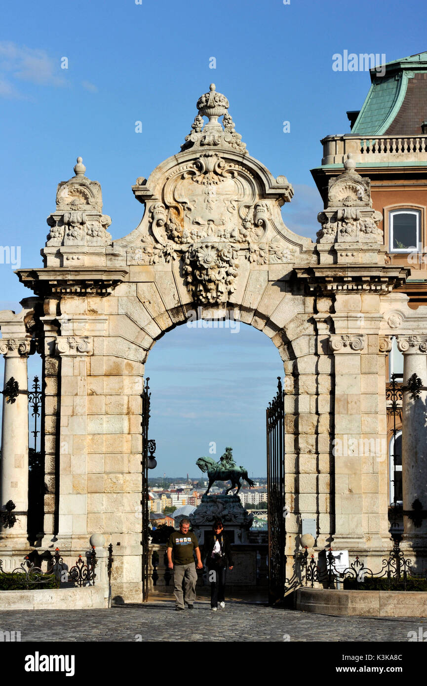 Hungary, Budapest, Buda, the Corvinus Gate, a giant gate of the Royal Palace on Castle Hill listed as World Heritage by UNESCO Stock Photo