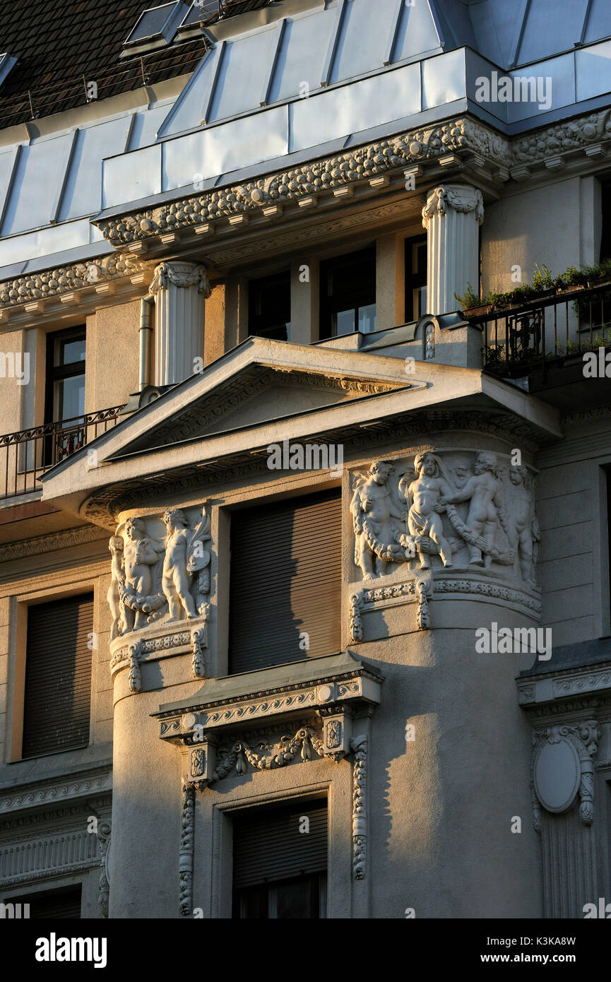 Hungary, Budapest, listed as World Heritage by UNESCO, art nouveau building Stock Photo