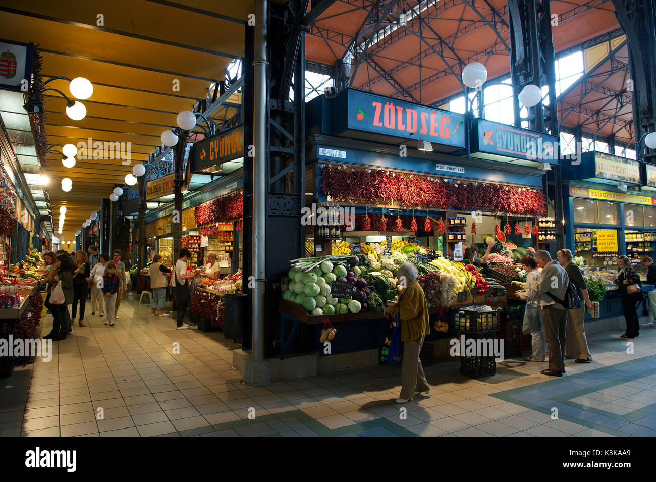 Hungary, Budapest, Pest district, central covered market designed by Samu Petz in 1896 Stock Photo