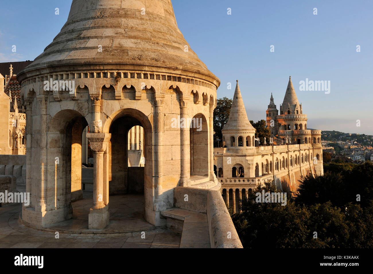 Hungary, Budapest, Fisherman's Bastion - end of 19th century located in the historical Buda Castle district listed as World Heritage by UNESCO Stock Photo