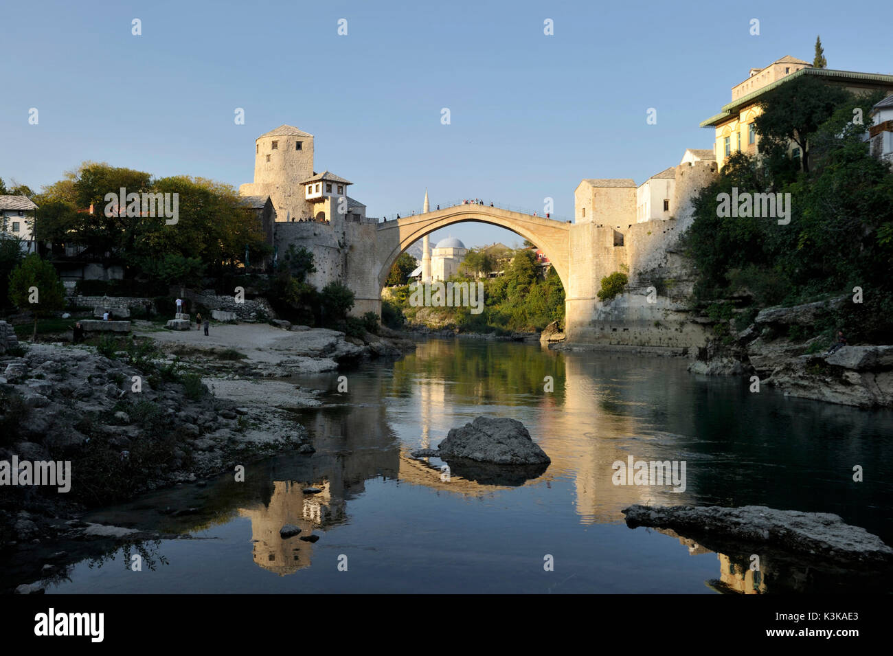 Bosnia and Herzegovina, Mostar, listed as World Heritage by UNESCO, Neretva River, Old Bridge (Stari most) Stock Photo