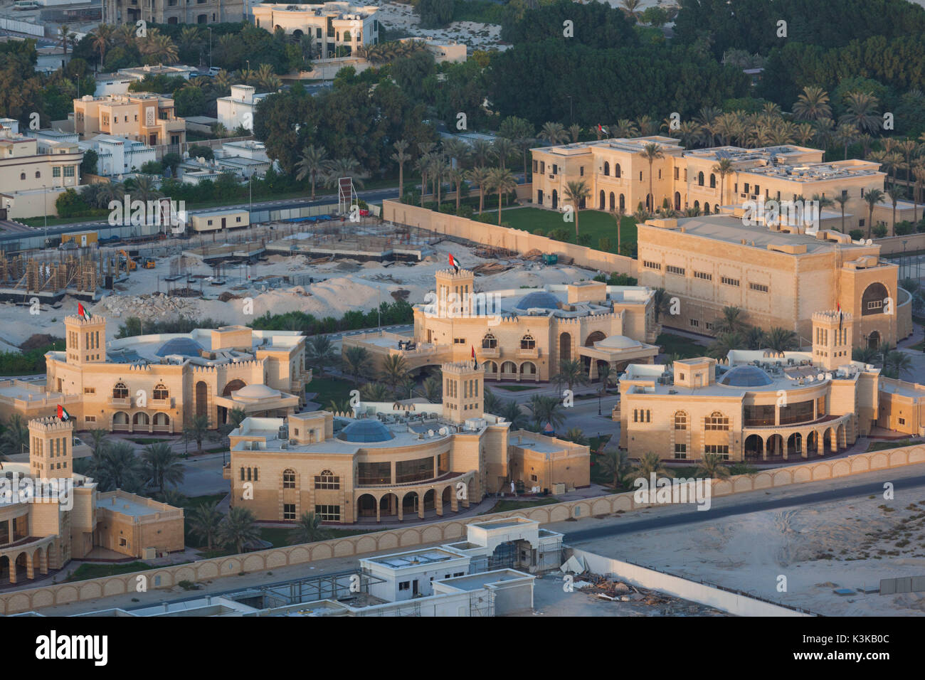 UAE, Dubai, Downtown Dubai, elevated view of private homes Stock Photo