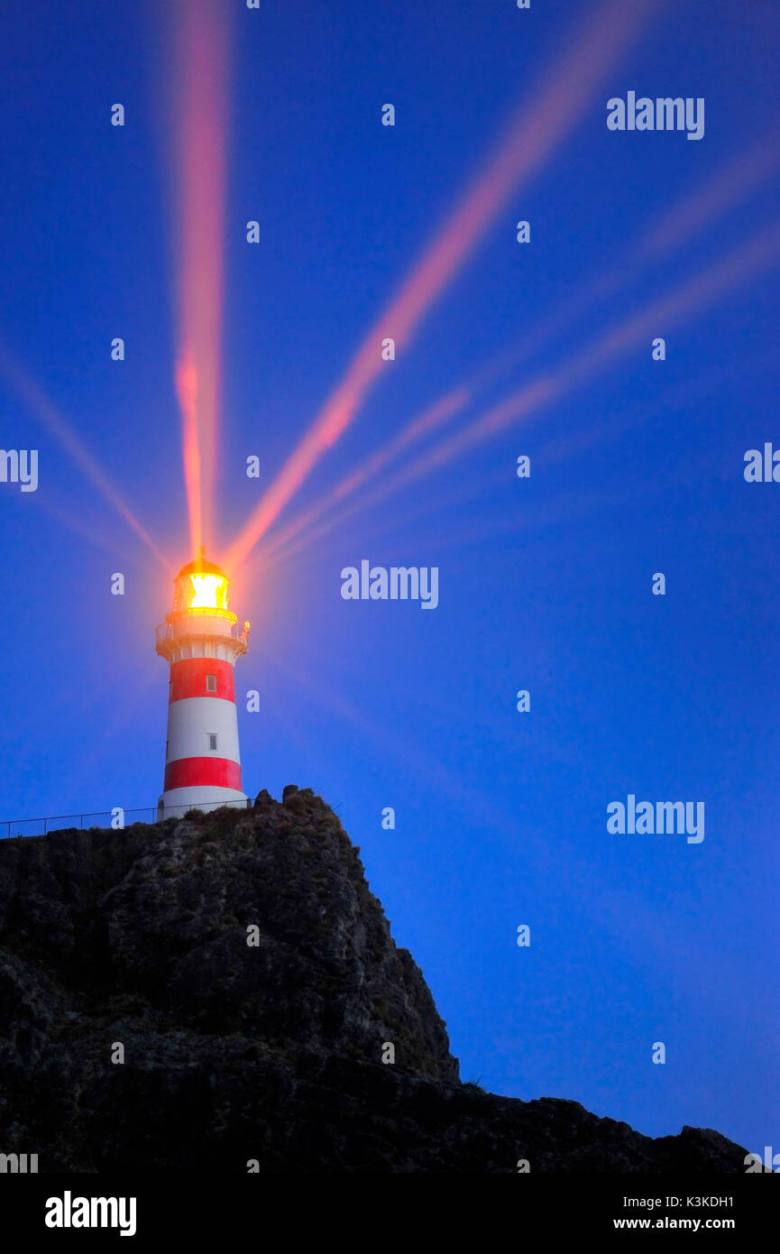 Lighthouse of cape Palliser in the south of the New Zealand north island. Stock Photo