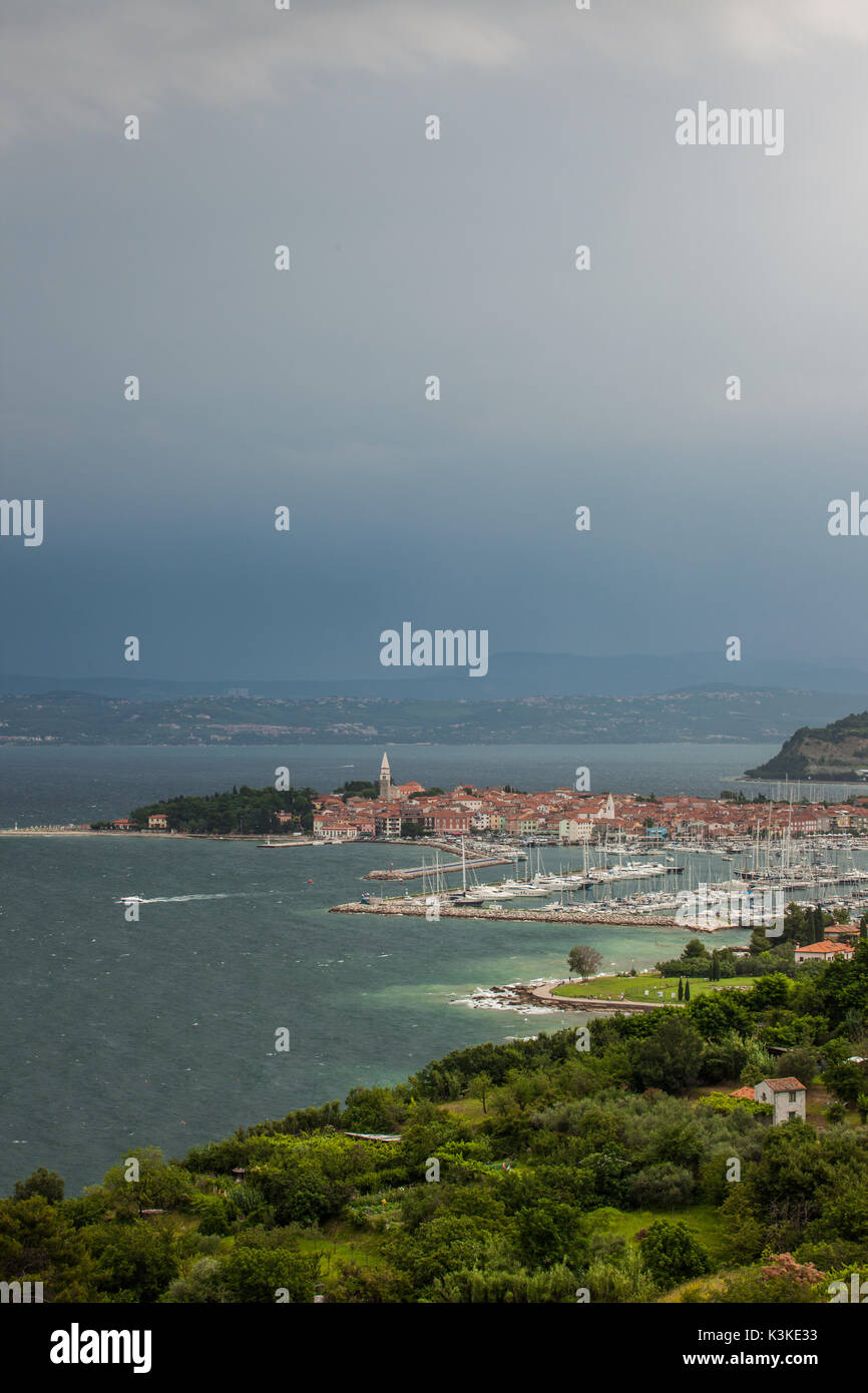 Izola (Isola) is the second biggest town on the Slovenian coast. Stock Photo