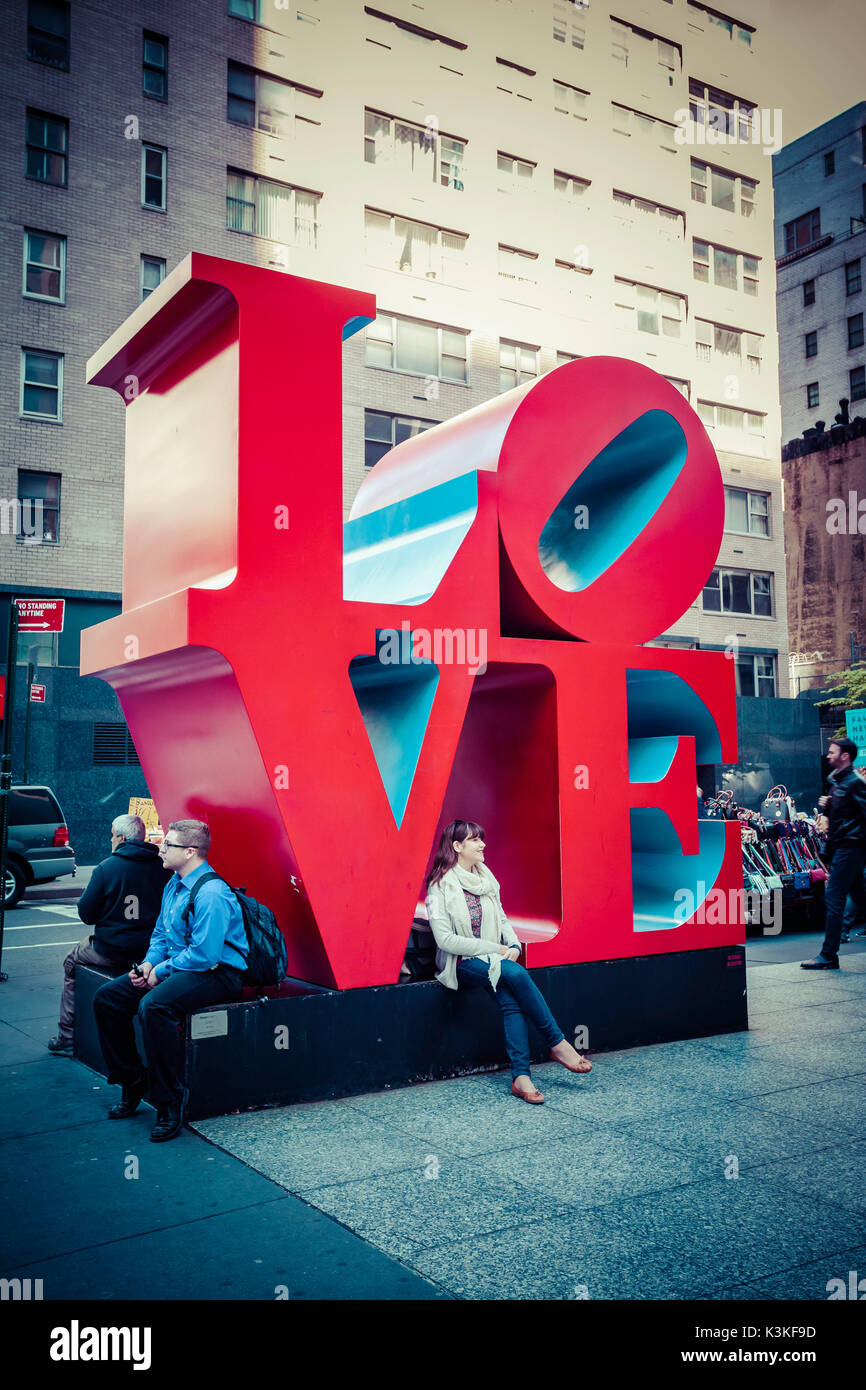 Love Sculpture, Mid-Manhattan, Manhatten, New York, USA Stock Photo