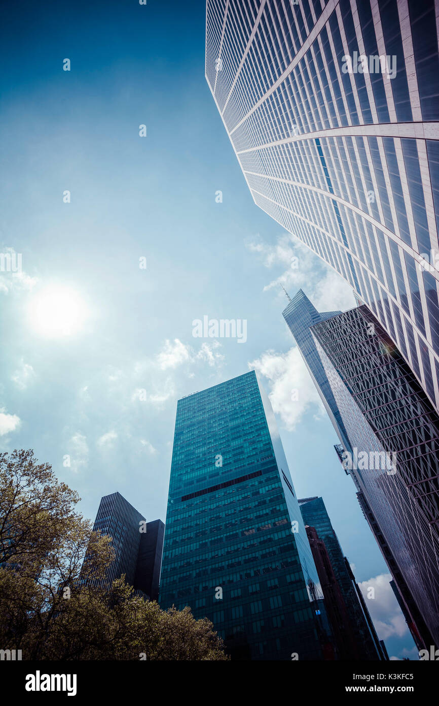 W. R. Grace Building and skyscrapers, Streetview, Manhatten, New York, USA Stock Photo