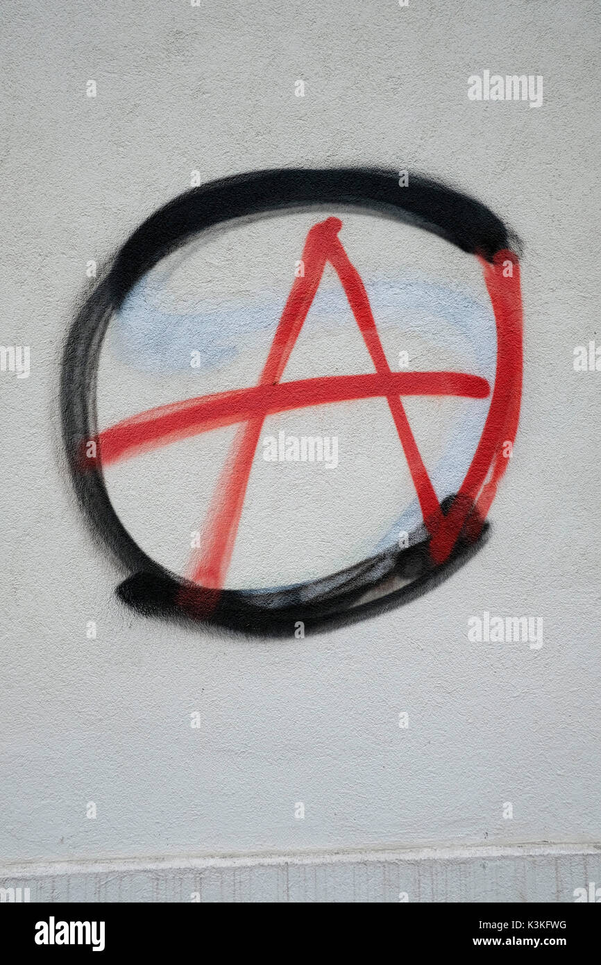 Europe, Austria, Vienna, capital, anarchy sign Stock Photo