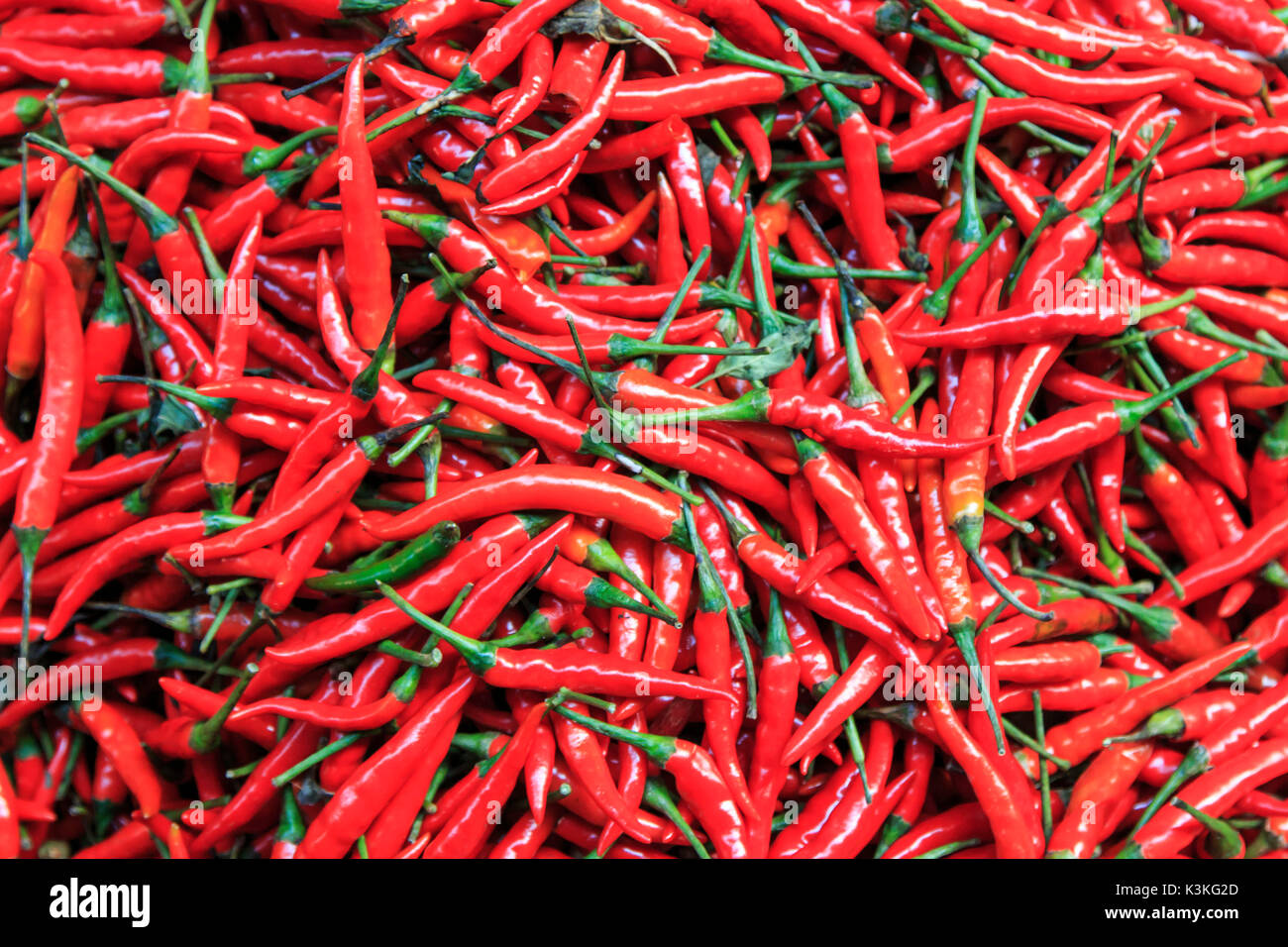 Red Chili peppers close up Stock Photo