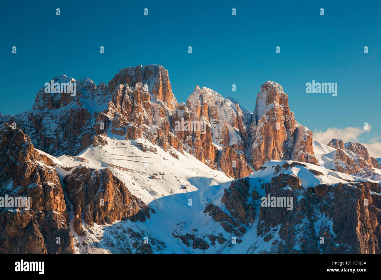 The Group Fanis (also called Group of Fanes, Dolomites or Fanis - German Fanis-Gruppe) is a mountain massif located in the Dolomites, between the Autonomous Province of Bolzano and the province of Belluno. Stock Photo