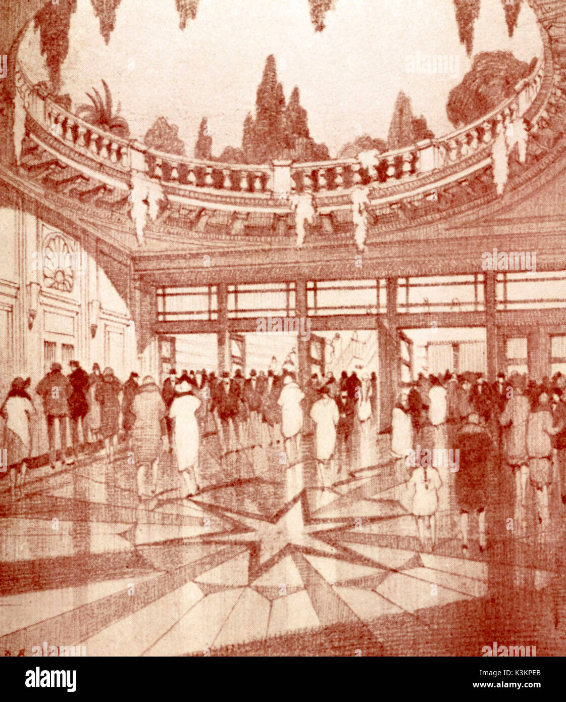 ARTISTS IMPRESSION OF THE BRIXTON ASTORIA IN 1929 UNDER THE DOME Stock Photo