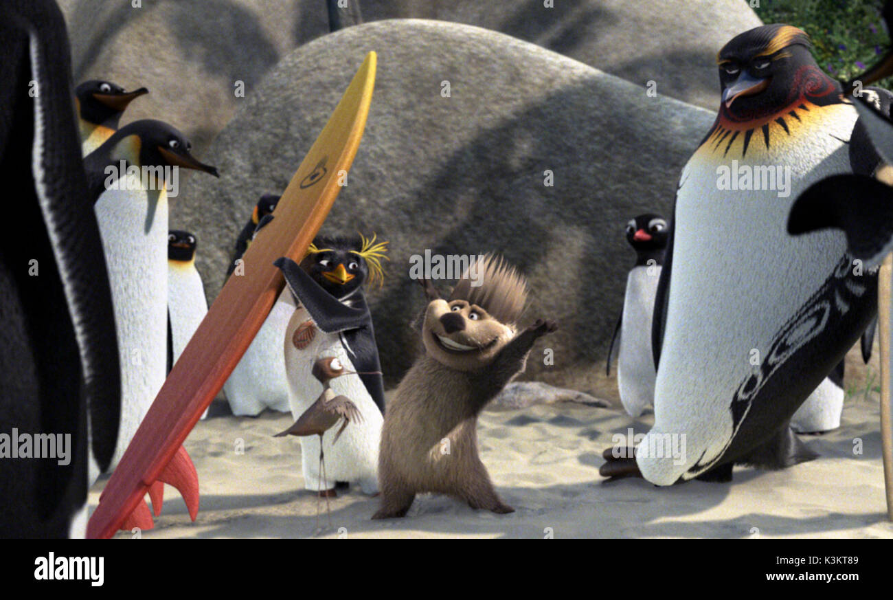 Surf S Up Us 07 L R Shia Labeouf Voices Cody Maverick Mario Cantone Voices Mikey Abromowitz James Woods Voices Reggie Belafonte Diedrich Bader Voices Tank Evans Date 07 Stock Photo Alamy