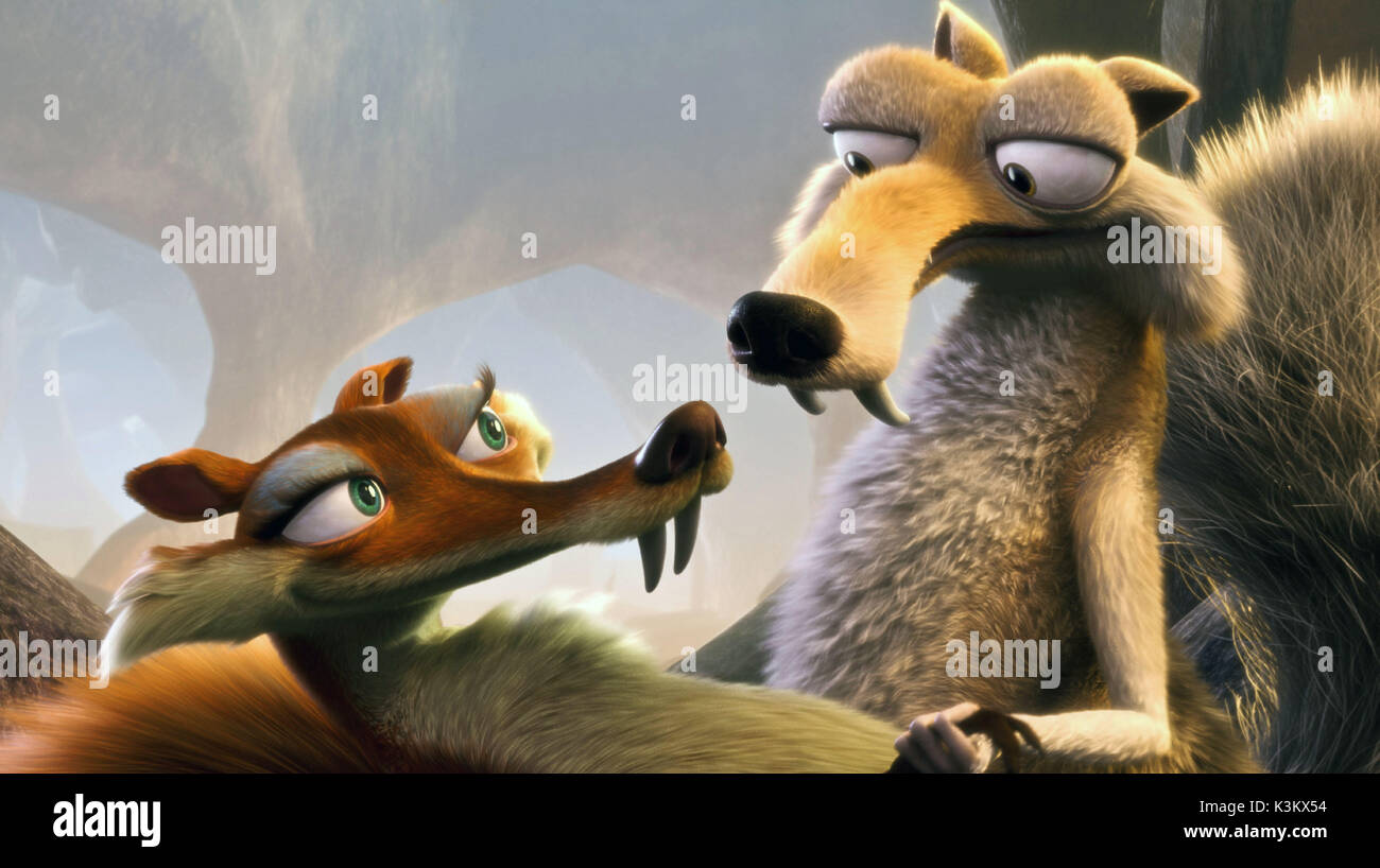 ICE AGE: DAWN OF THE DINOSAURS aka ICE AGE 3 KAREN DISHER voices Scrattle, CHRIS WEDGES voices Scrat Stock Photo