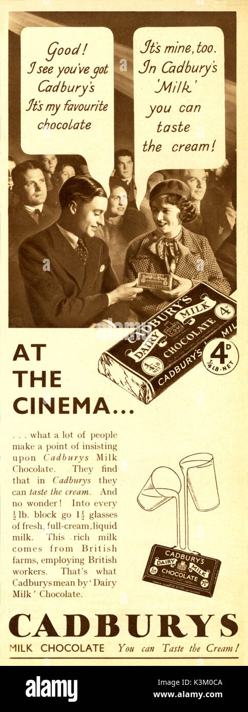 ADVERTISEMENT for Cadbury's Milk Chocolate Stock Photo