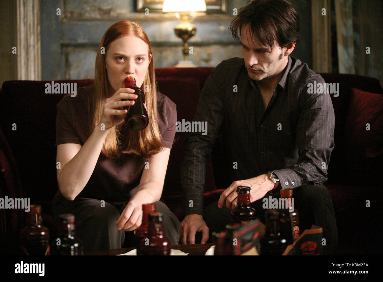 TRUE BLOOD Series,2/Episode,1/ Nothing But The Blood DEBORAH ANN WOLL as Jessica Hamby, STEPHEN MOYER as Bill Compton        Date: 2008 Stock Photo