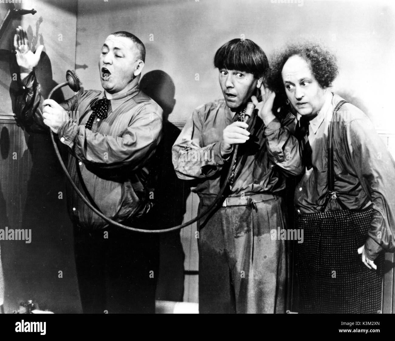 THE THREE STOOGES CURLY HOWARD, MOE HOWARD, LARRY FINE American vaudeville and screen comedy act in the early to mid C20th THE THREE STOOGES Stock Photo