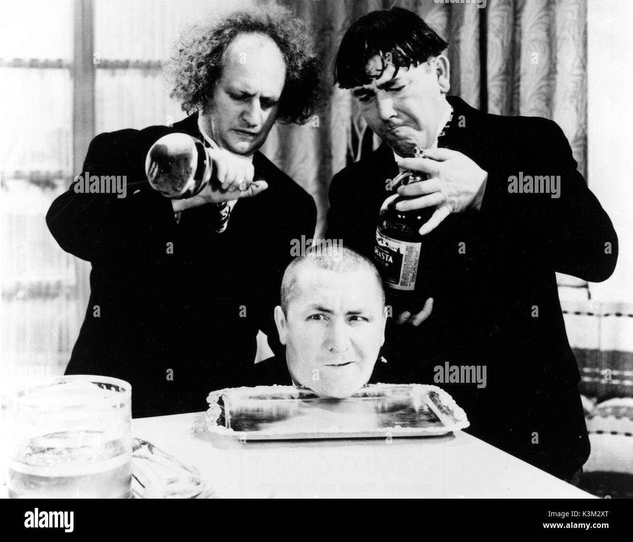 THE THREE STOOGES LARRY FINE, CURLY HOWARD, MOE HOWARD American vaudeville and screen comedy act in the early to mid C20th THE THREE STOOGES Stock Photo