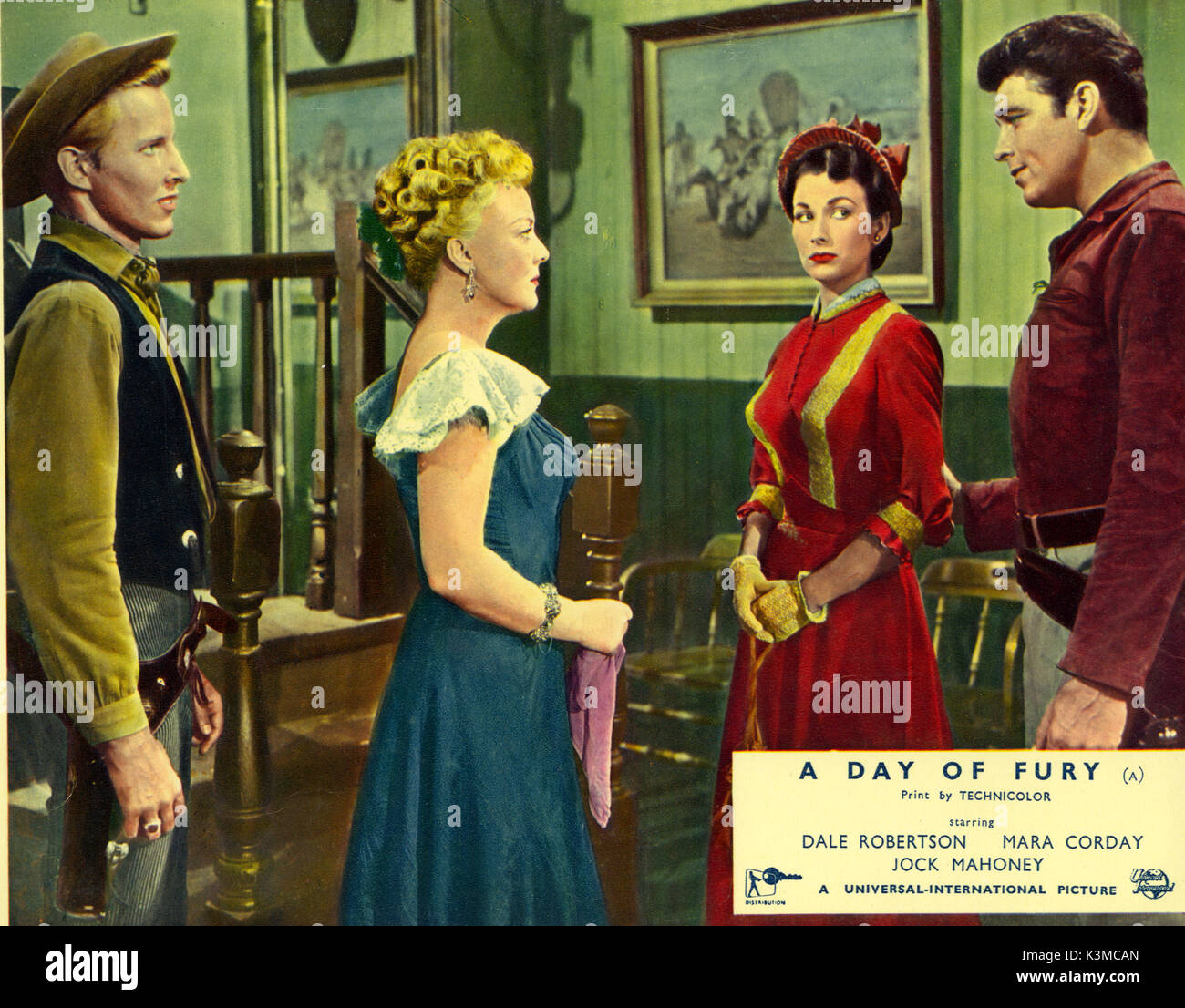 A DAY OF FURY [US 1956] JAN MERLIN, SHEILA BROMLEY, MARA CORDAY, DALE ROBERTSON     Date: 1956 Stock Photo