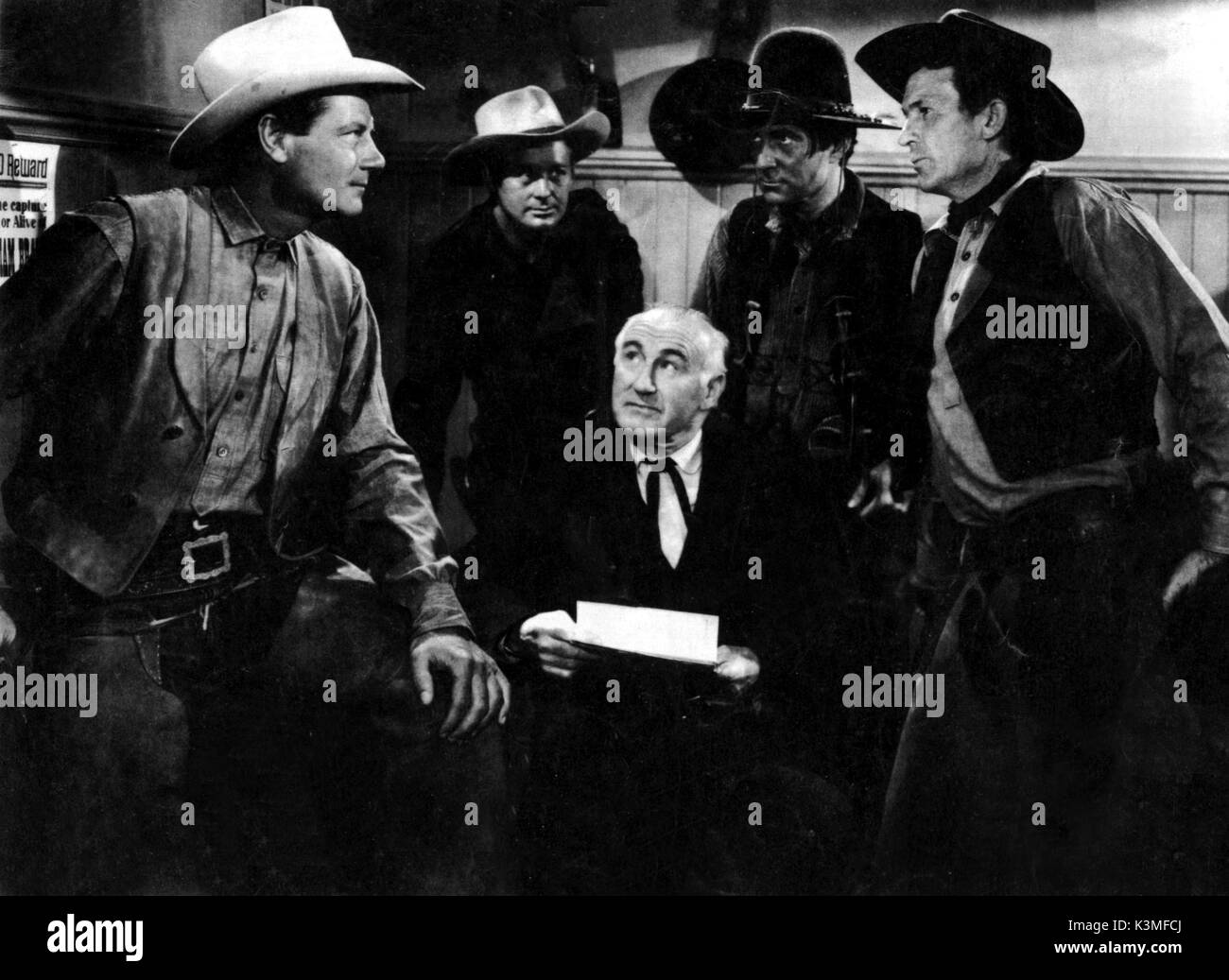 RAMROD [US 1947] JOEL MCCREA [left], DON DEFORE, DONALD CRISP, NESTOR PAIVA, [?]     Date: 1947 Stock Photo
