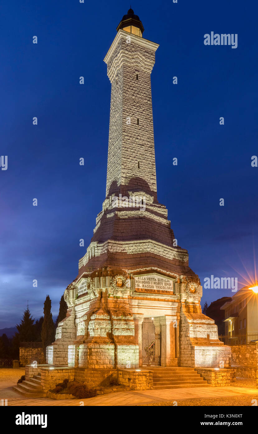 The first world war memorial monument in Besozzo, called Faro di Besozzo, Varese Province, Lombardy, Italy. Stock Photo