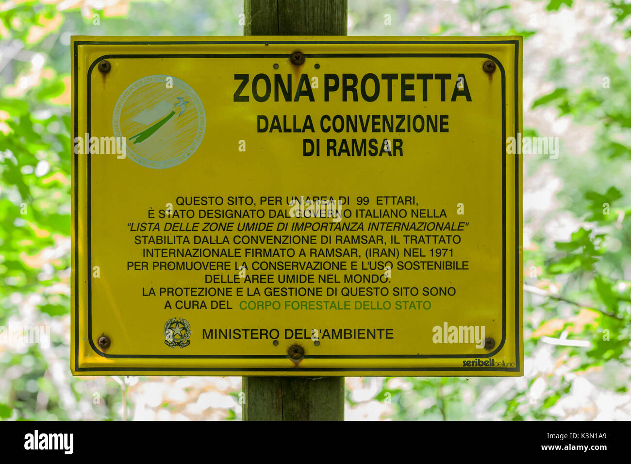 Warning Sign Convention Belluno sign warning area protected according to the ramsar convention ...