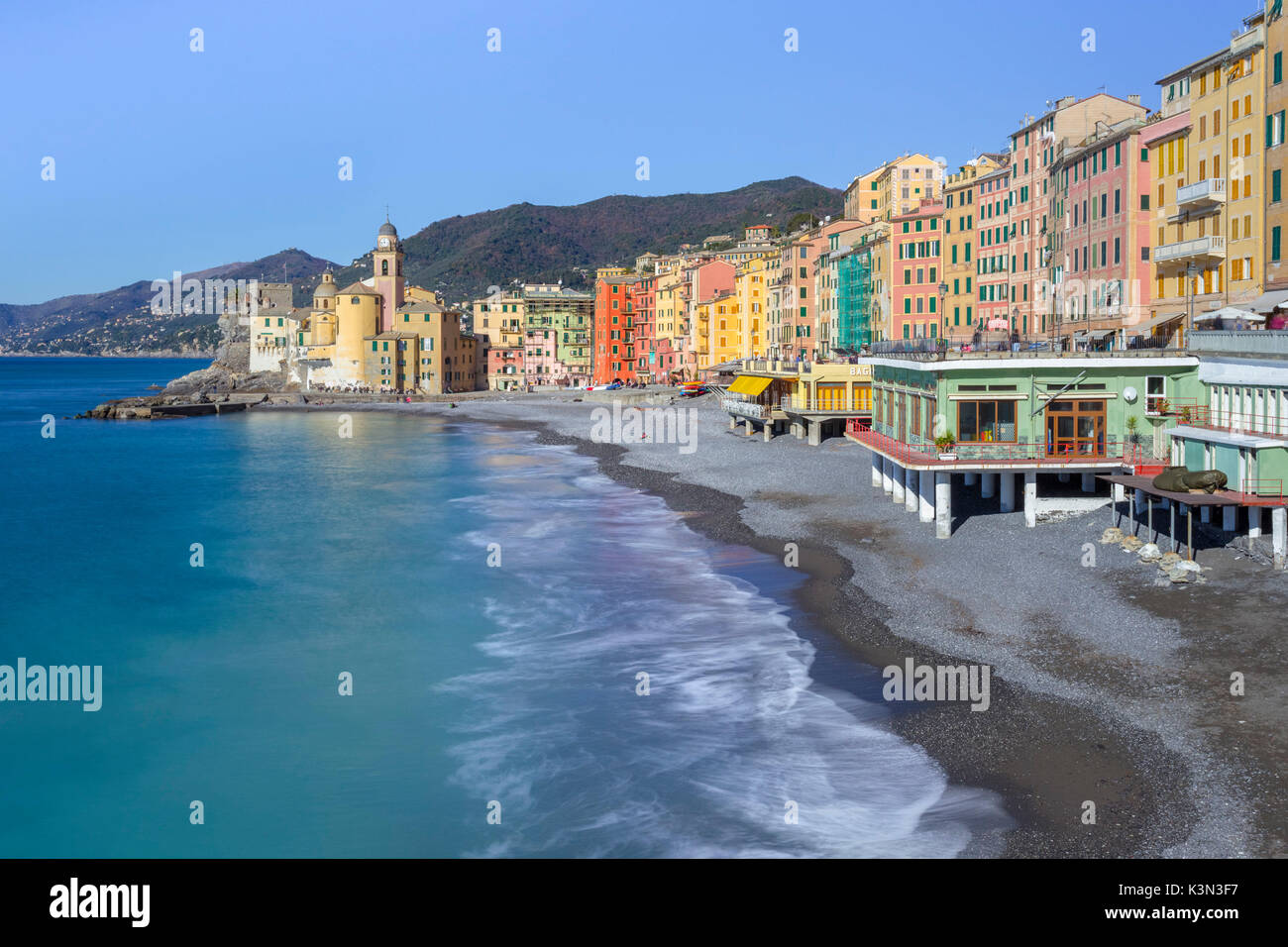 The seafront of Camogli, Genova province, Liguria, Italy. Stock Photo
