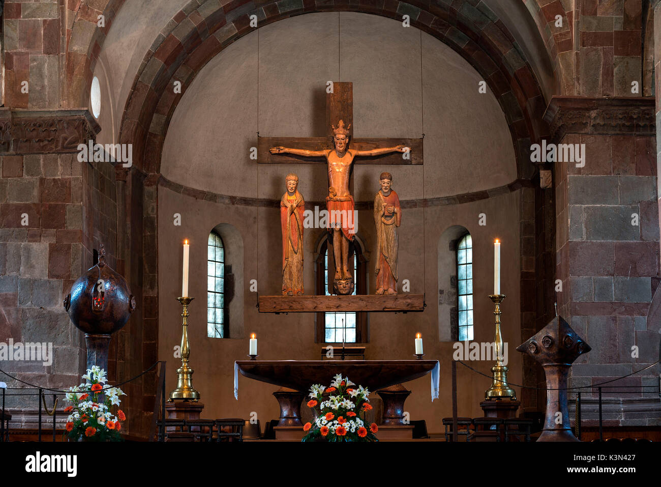 Innichen/San Candido, South Tyrol, Italy. The cruzifix in the Innichen Abbey Stock Photo